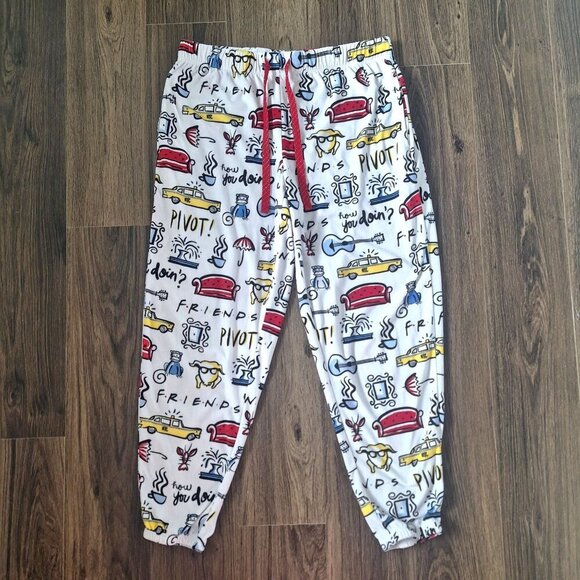 💙 Friends TV Series Lounge/Sleep Pants Medium Thick Fleece Feel With Pockets - Picture 1 of 7